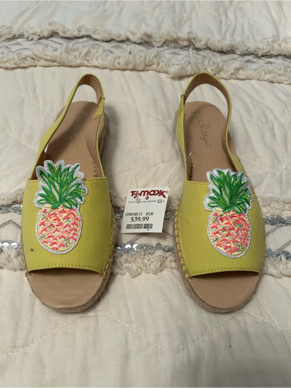 lilly pulitzer Pineapple Embroidered Slingback Espadrilles - Women's